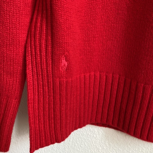 NWT🍁Polo Ralph Lauren Wool Cashmere Blend Pullover Red Turtleneck Sweater- Sz M - Picture 7 of 15